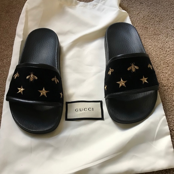 Gucci Shoes - $520 Gucci Pursuit Embroidered Slide Sandals sz 36